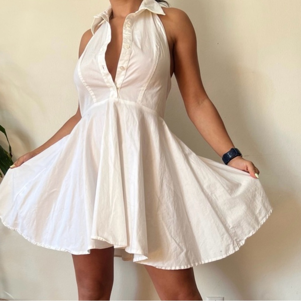 Express White Sleeveless Mini Dress